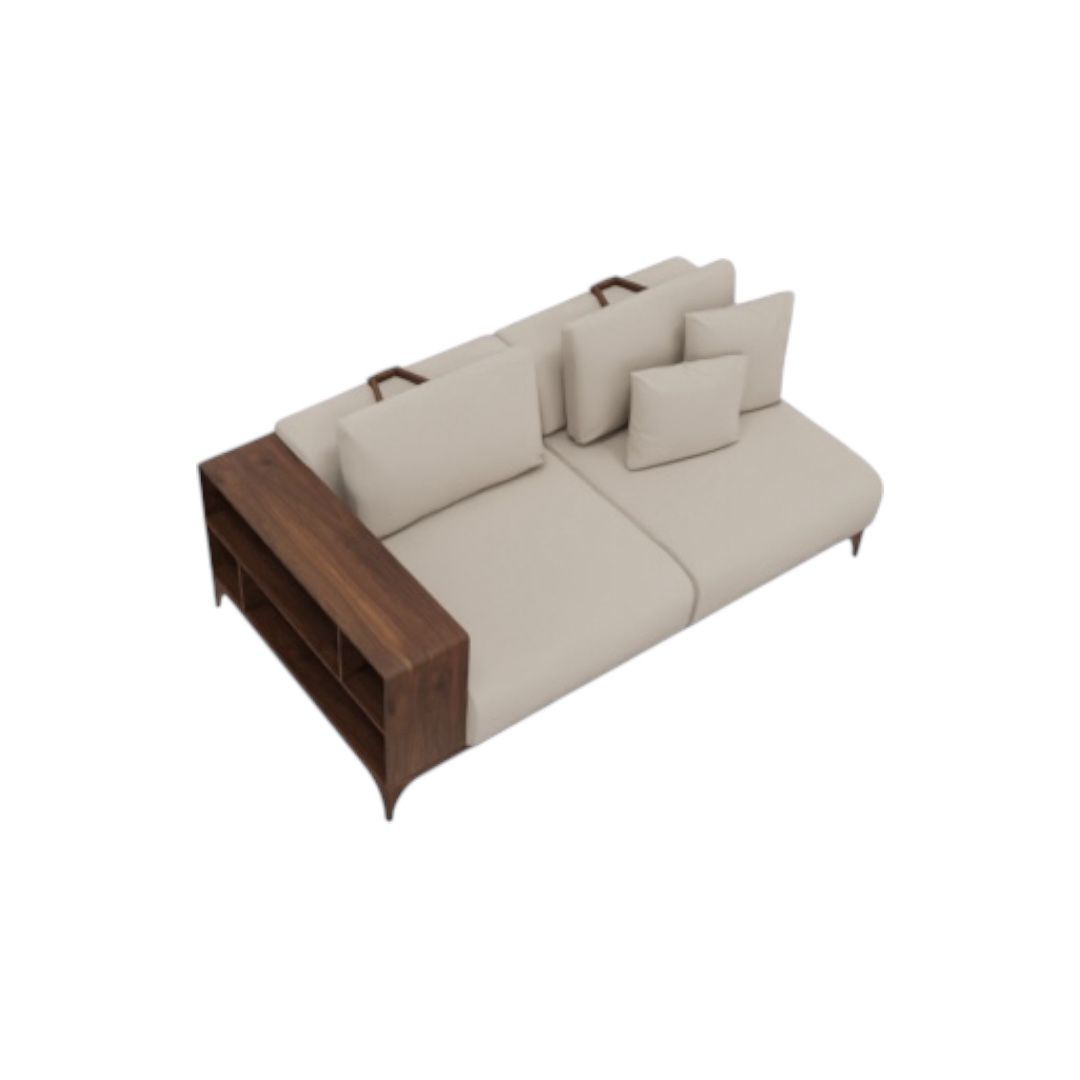 LOUNGE - Sol Ahşap Kollu İkili Modül