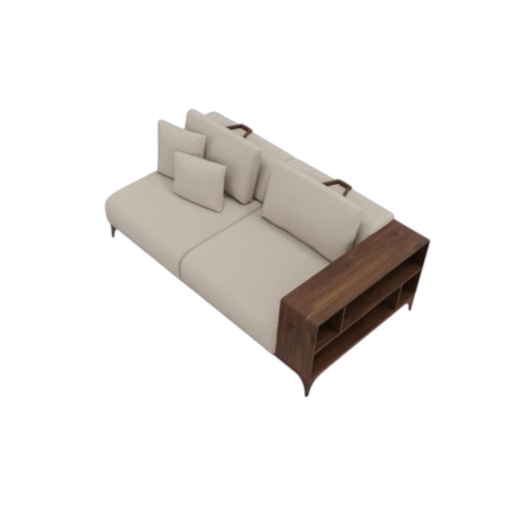 LOUNGE - Sağ Ahşap Kollu İkili Modül